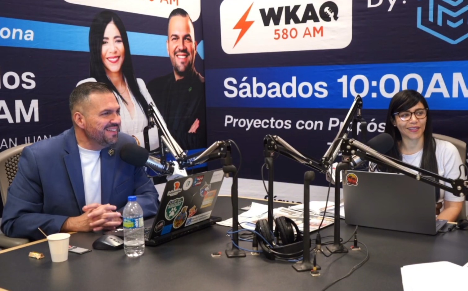 Nesty Delgado at WKAQ 580 AM studio